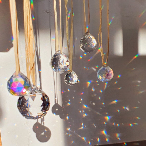 DIY Suncatcher - Boule Cristal Feng Shui 15 mm pour attrape soleil, mobile  - fabrication DIY d'objet de décoration