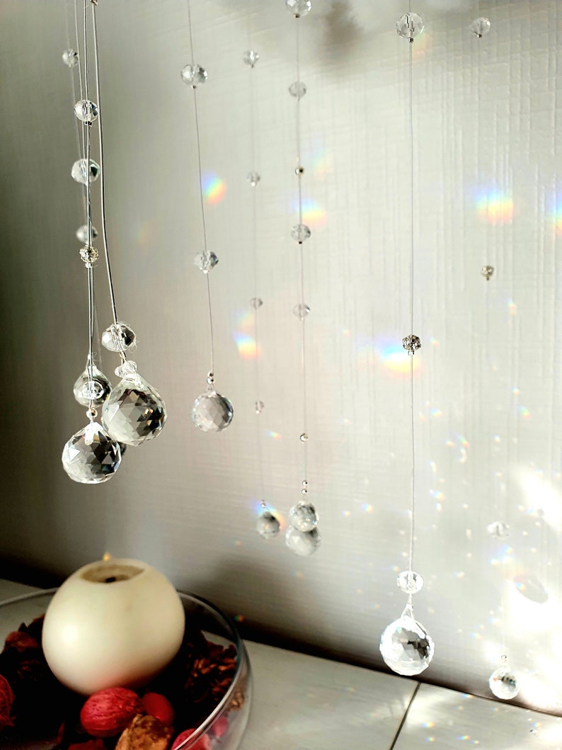 CLOUD Cloud mobile with sun-catching crystals, magical decoration for bedroom or living room Celestial Decor image 9
