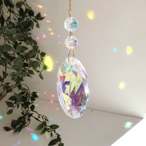 Large Suncatcher Aurora Borealis Rainbow Prism Rainbow decor Window decoration image 1