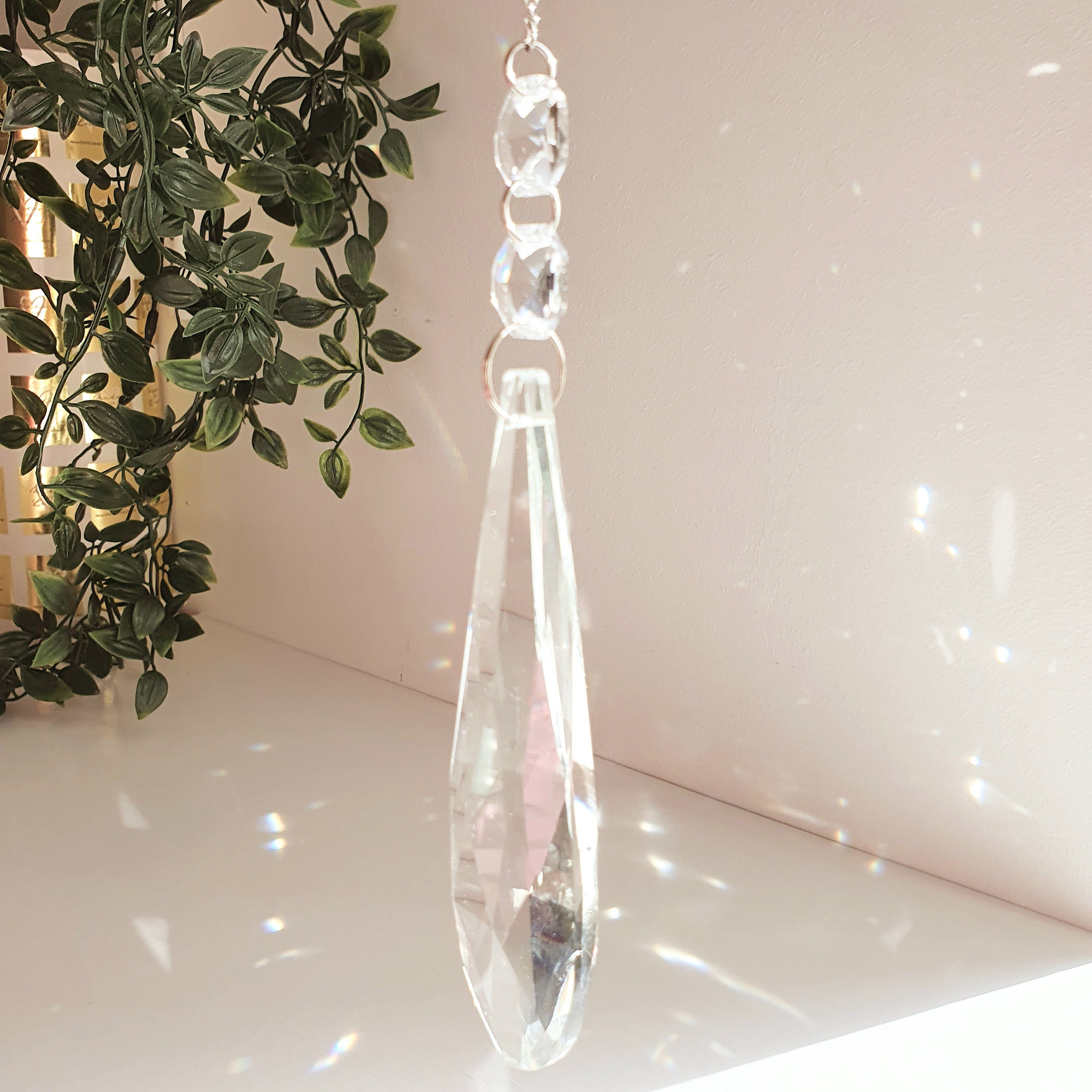 75mm Hanging Crystal Suncatcher Faceted Prism Glass Chandelier Crystals Flower Life Lightcatcher Rainbow Maker Garden Pendant