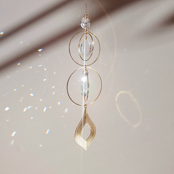 Attrape Soleil DROP  - Suncatcher cristal  -- Cadeau fête des mères - Décoration d'intérieur Bohème - Cadeau pour elle