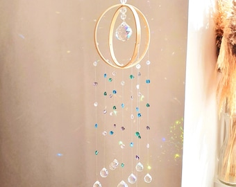 Mobile cristal Suncatcher AURORA - Déco chambre bébé couleurs pastels - Mobile Feng Shui - Fait main