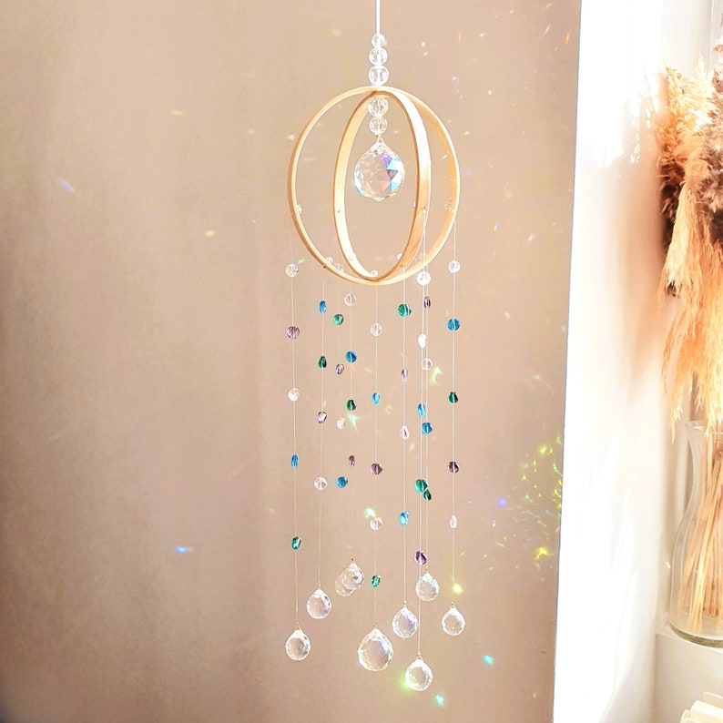 Kristall-Mobile Sonnenfänger AURORA Babyzimmer-Dekoration in Pastellfarben Feng Shui-Mobile handgefertigt Bild 1