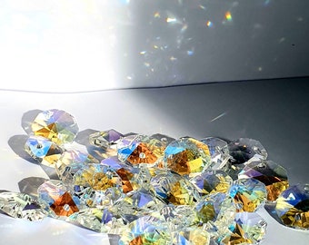 DIY Suncatcher - Cristal Attrape soleil  - Prisme arc en ciel - Perles cristal octogonales 2 trous - Home decor do it yourself
