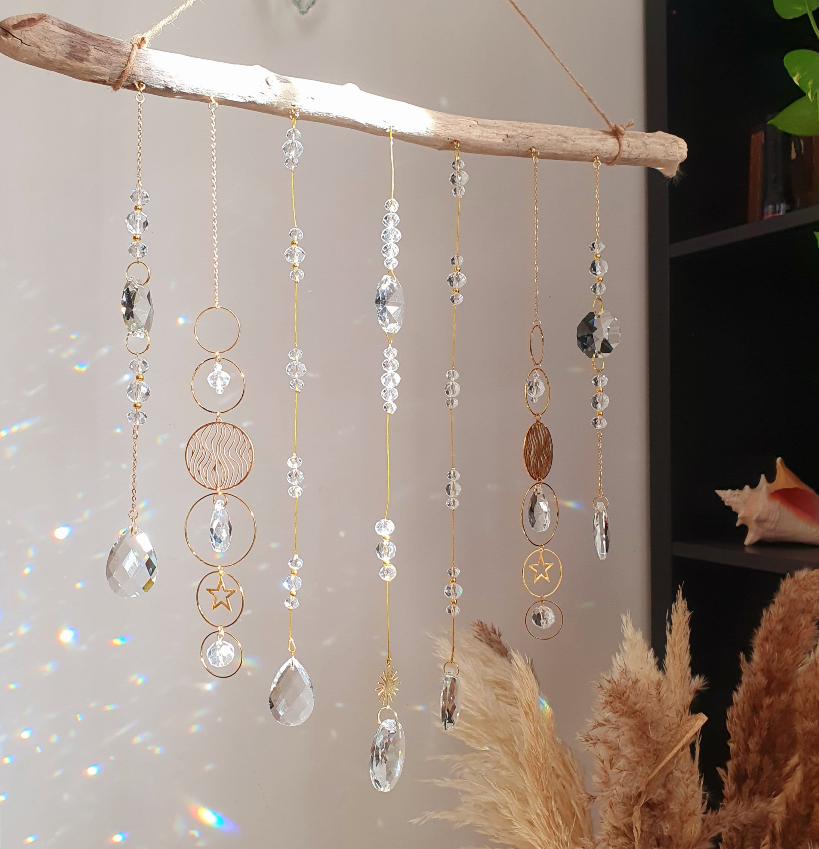 Carillon à Vent,Boule De Cristal Suspendue En Forme De Prisme, Attrape