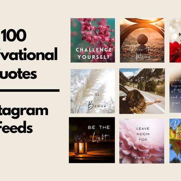 100 Instagram Motivational Quotes Templates | Editable Quotes Templates | Instagram Quote Kit | Instagram Stories Template