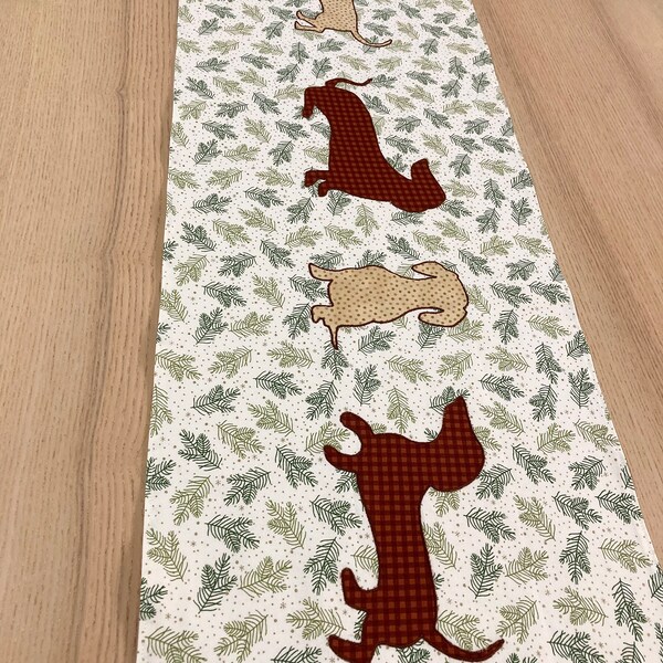 Dachshunds Joy Quilted Table Runner NCU0DDK1509