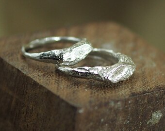 Molten Faced Organic Formed Band | Signet Style Ring | Sand Cast Ring