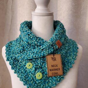 Chloe Neck Warmer in Blue Green Twist