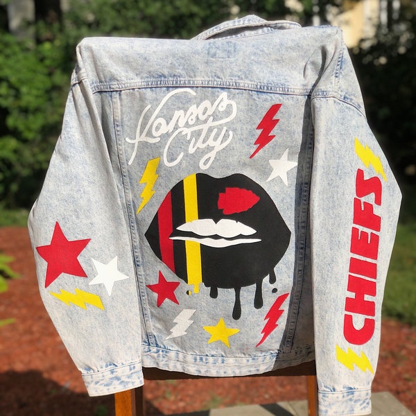 Custom Tailgate Trucker Jean Jacket (College Graduation Football Basketball Baseball Collegiate Athletes Fans)