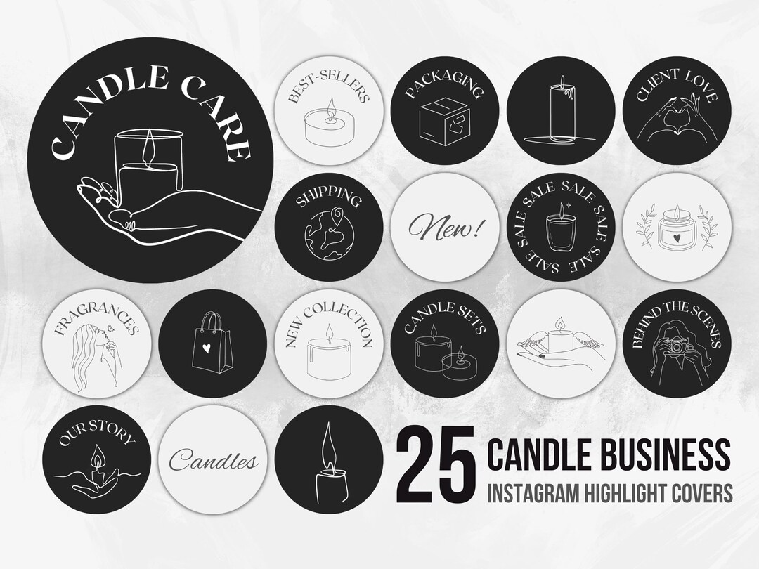 Candle Highlight Covers Instagram, Instagram Candle Icons Dark, Candle