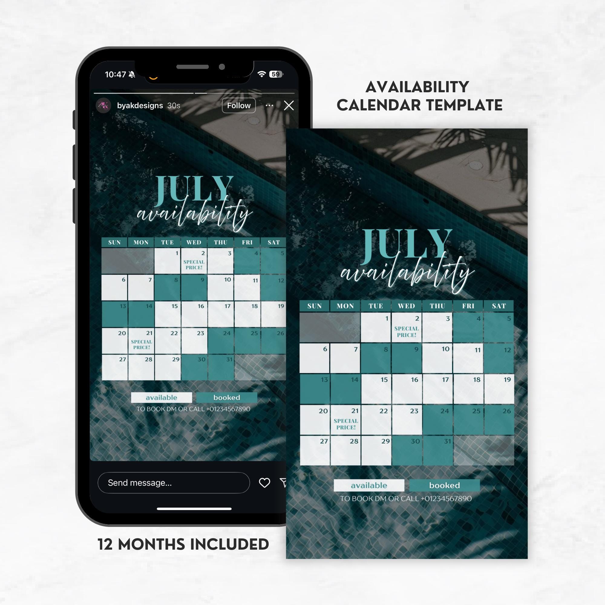 2026/2027 Airbnb Availability Calendar Instagram Story Template ...