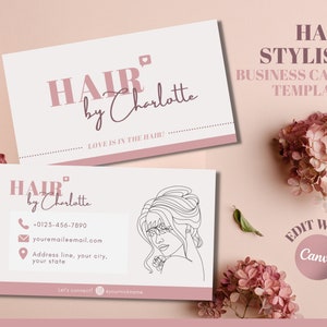 Hair Business Card Template Hair Stylist DIY Business Card - Etsy