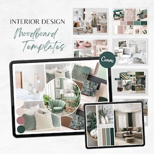 Interior Design Mood Board, Interior Design Proposal Templates, E-design Interior Designer Collage Template, Client Presentation Moodboard