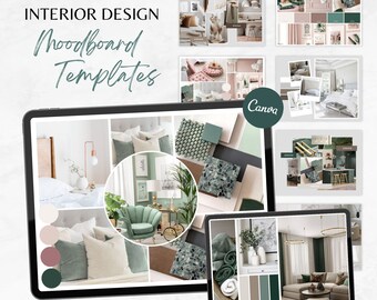 Interior Design Mood Board Template: E-design Client Presentation (Digital File)