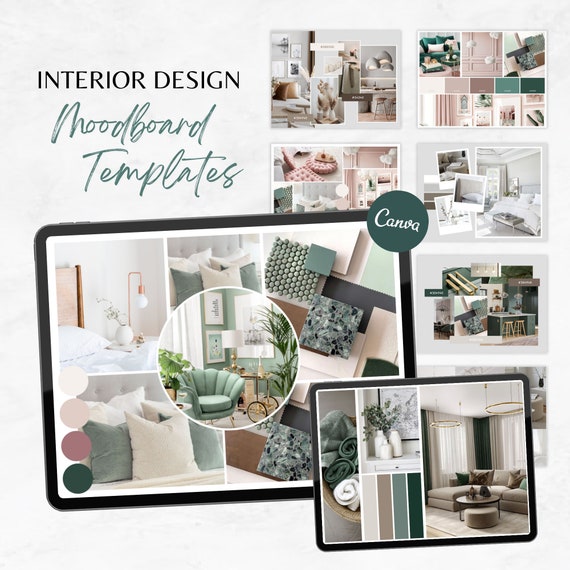 Interior Design Mood Board Template: E-design Client Presentation (Digital File)