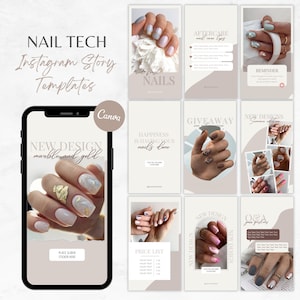 Nail Tech Instagram Template, Elegant Instagram Story Template Nails, Nail Tech Content, Nail Studio Instagram Stories, Nails Instagram
