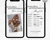 Nail Tech Instagram Calendar Template: White Marble Appointments (Digital Download)