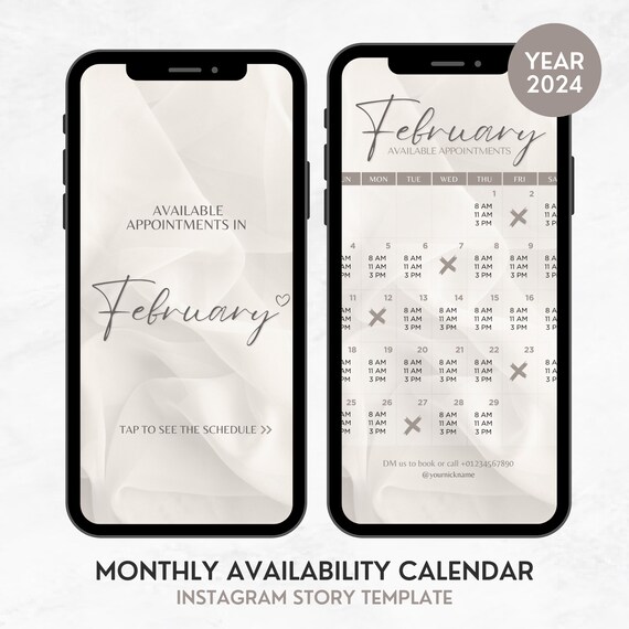 nail-tech-appointments-calendar-beige-silk-ig-availability-calendar-instagram-story-calendar-template-nail-tech-booking-monthly-calendar-etsy-israel