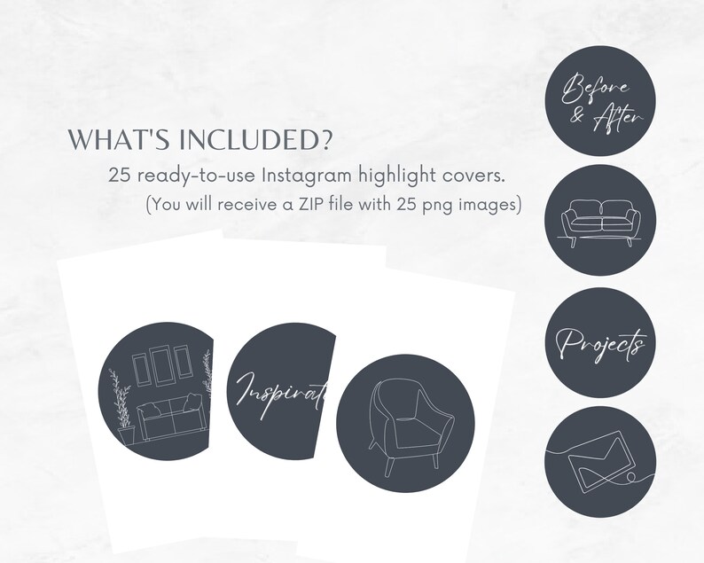 Interior Design Instagram Highlight Covers: Minimalist Social Media ...