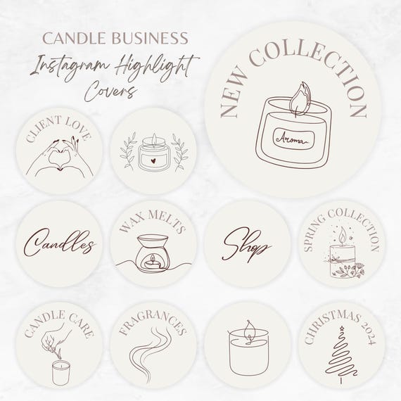 Candle Business Instagram Highlight Covers: Editable Icons (Digital Download)