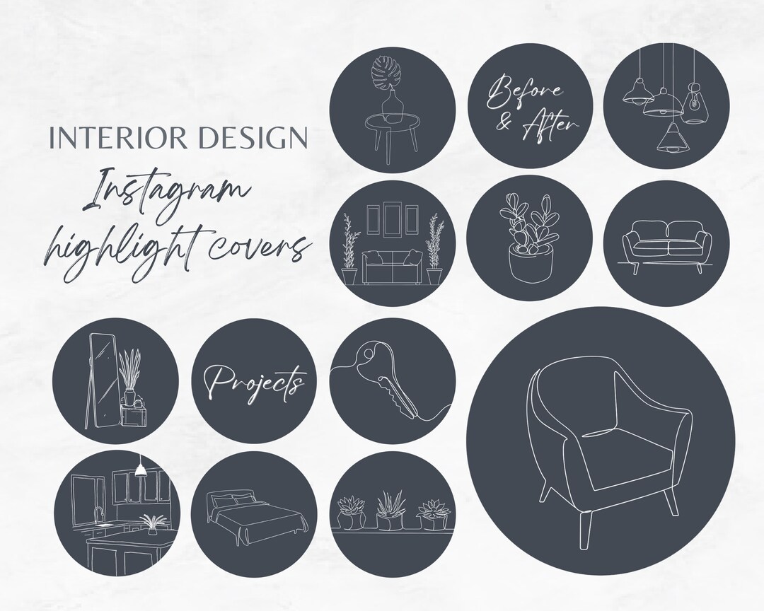 Interior Design Instagram Highlight Covers: Minimalist Social Media ...