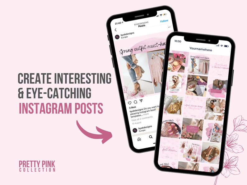 Spring Instagram Post Template Floral Instagram Posts and - Etsy