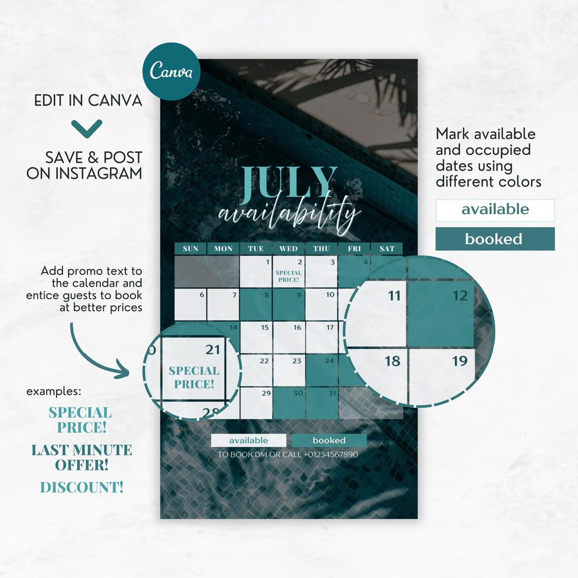 2026/2027 Airbnb Availability Calendar Instagram Story Template ...