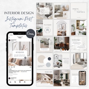Interior Design Instagram Templates, Minimalist Interior Instagram Post Template, Interior Designer Social Media, Interior Design Services