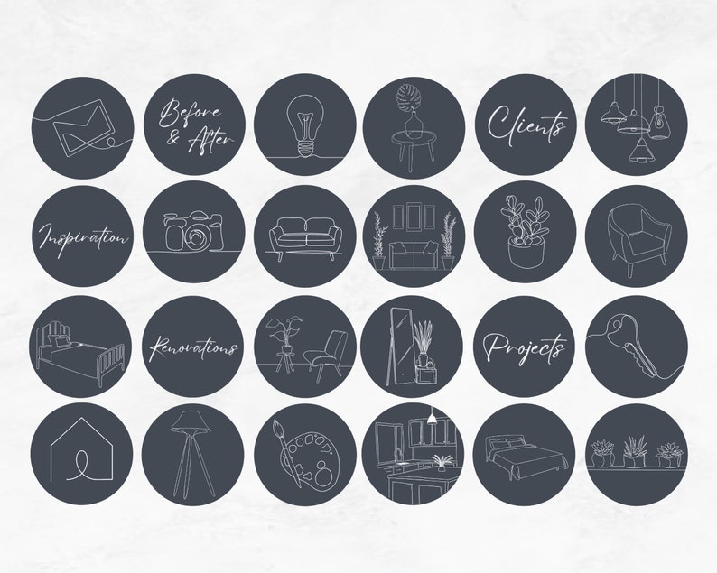 Interior Design Instagram Highlight Covers, Interior Designer Instagram Highlight Covers