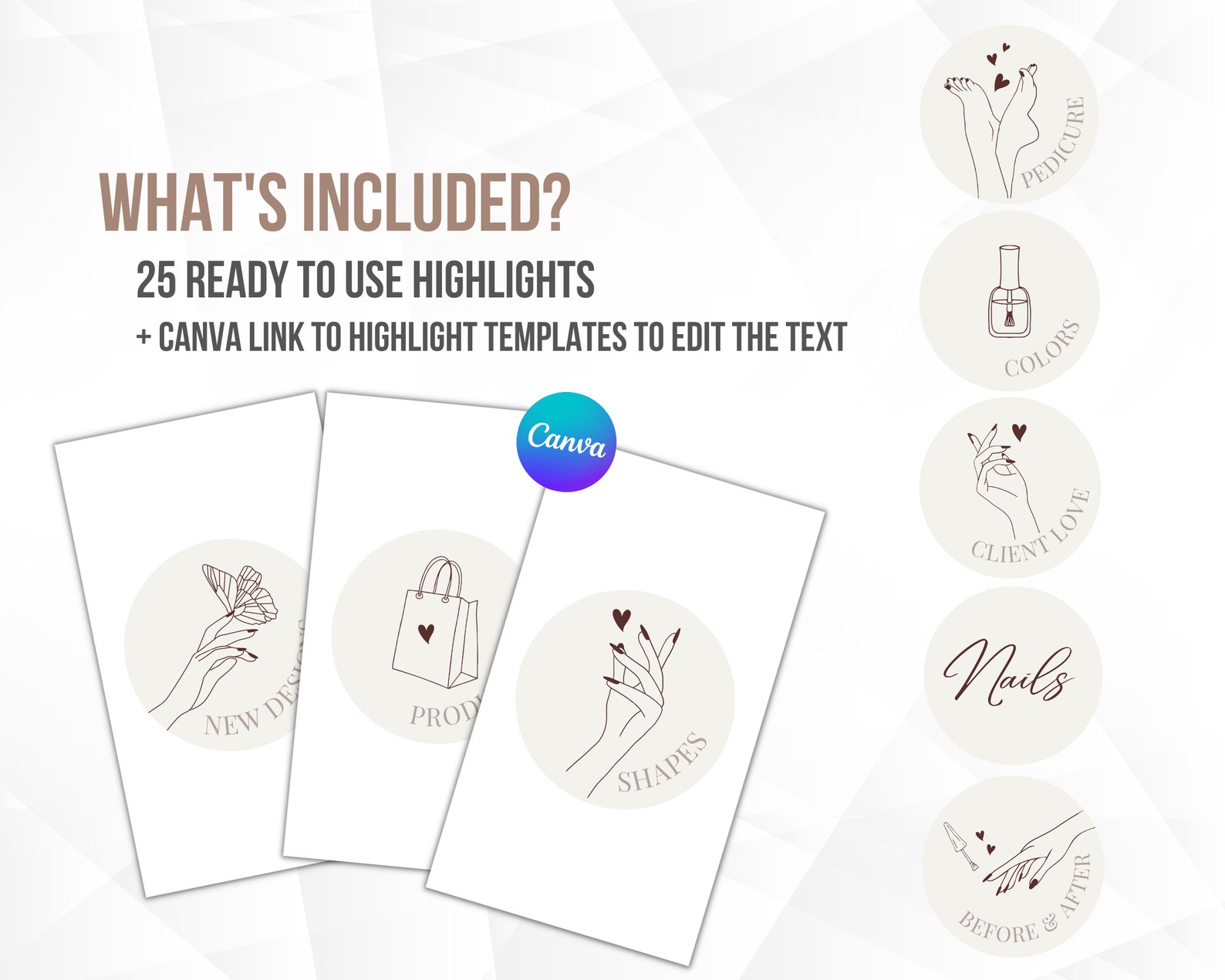 Nail Tech Highlight Cover Instagram Nail Tech Templates - Etsy