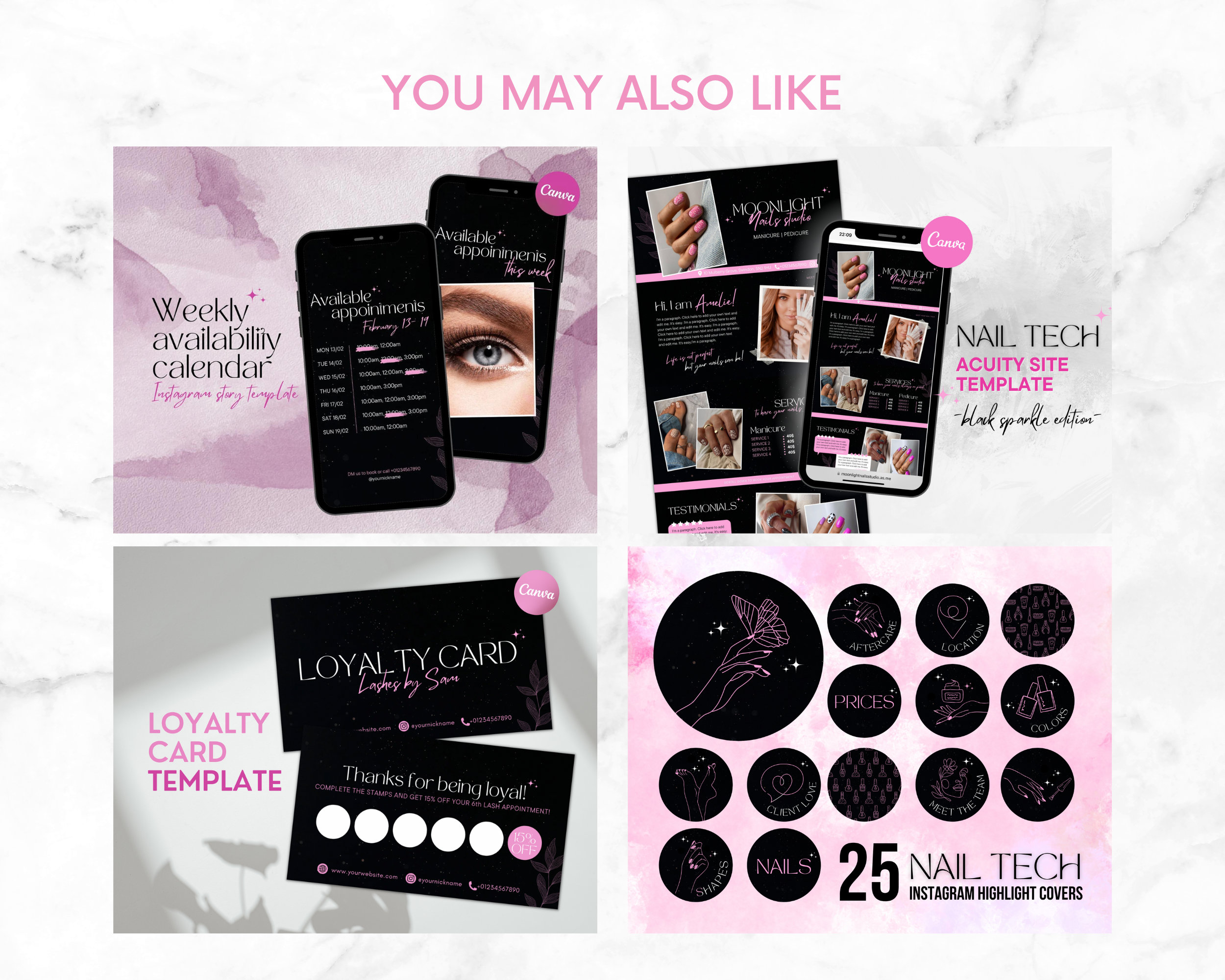 Nail Tech Website Wix Template Nail Salon Website Template - Etsy