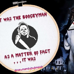 The Boogeyman - PDF Cross Stitch Pattern, Halloween Cross Stitch, Horror Cross Stitch, Michael Myers Cross Stitch,  Scary Cross Stitch, DMC