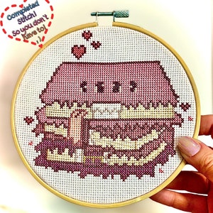 Love Me! - Completed Cross Stitch, Book Cross Stitch, Monster Book, Book Lover Stitch