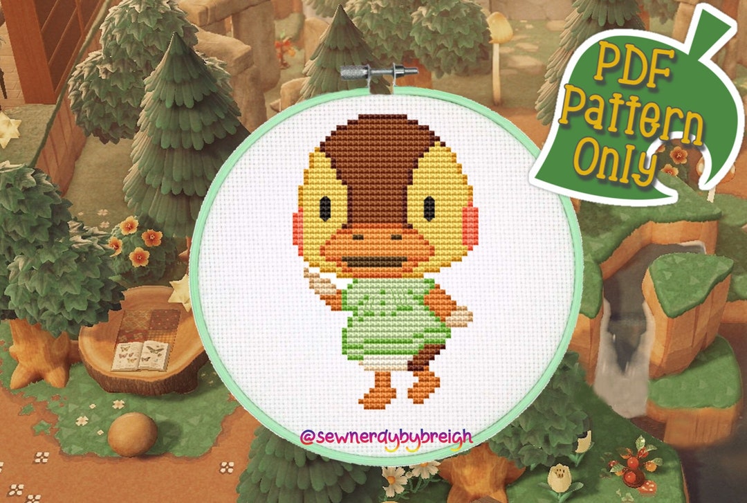 Darling Duck ACNH PDF Cross Stitch Pattern, Video Game Cross Stitch