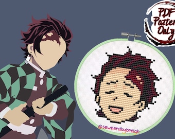 Tiny Samurai -  PDF Cross Stitch Pattern, Anime Cross Stitch Pattern, Japanese Cross Stitch Pattern, Kawaii Cross Stitch Pattern, DMC, PDF