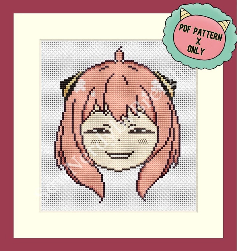 Smug PDF Cross Stitch Pattern Anime Cross Stitch Japanese Etsy