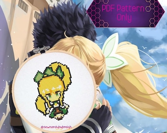 The Sister - Cross Stitch PDF Pattern, Anime Cross Stitch Pattern, Kawaii Cross Stitch Pattern, Leafa Cross Stitch Pattern, DMC, PDF