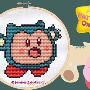Snorby - Easy PDF Cross Stitch Pattern, Video Game Cross Stitch Pattern, Kawaii Cross Stitch Pattern, DMC, PDF