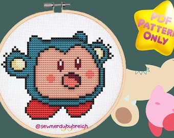 Snorby - Easy PDF Cross Stitch Pattern, Video Game Cross Stitch Pattern, Kawaii Cross Stitch Pattern, DMC, PDF