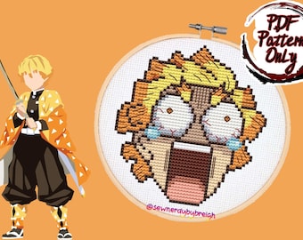 Piccolo Tantrum - Schema punto croce, Punto croce giapponese, Punto croce Anime, Punto croce Kawaii, Punto croce divertente, PDF, DMC