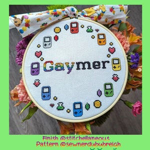 Pride Gamer - PDF motif point de croix, fierté, point de croix, jeu vidéo, point de croix LGBTQ, DMC