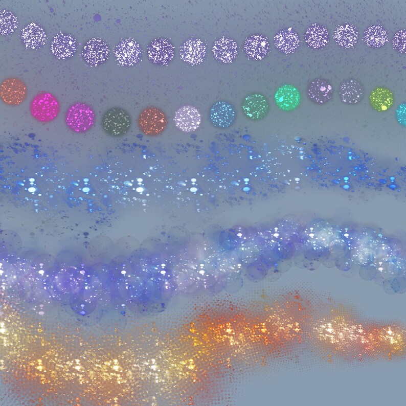 Christmas Neon Lights Garlands Procreate Brushes New Years Festive ...