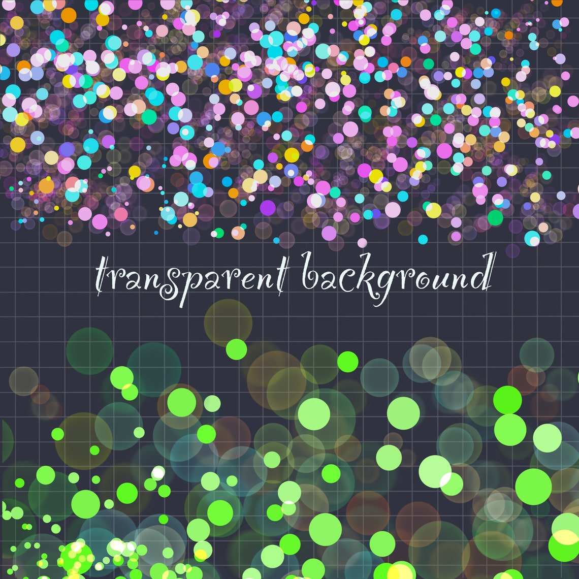 Confetti Borders Clipart PNG, Confetti Overlays Border Set, Birthday