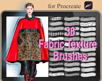 Procreate Fabric Brushes, Procreate texture brushes, Brush Set for fashion Procreate clothes