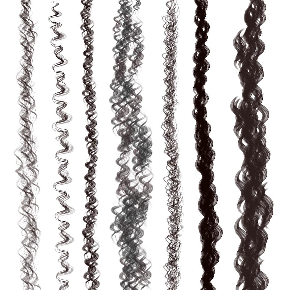 Procreate Curly Hair Brushes Procreate Wavy Hair Brush Set Etsy
