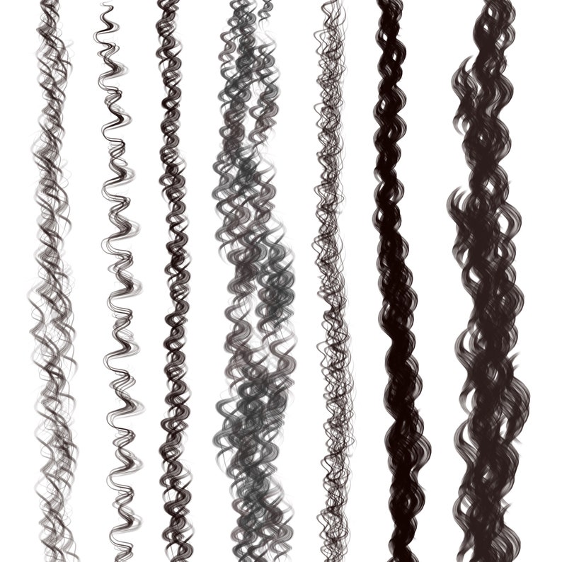 Procreate Curly Hair Brushes Procreate Wavy Hair Brush Set Etsy