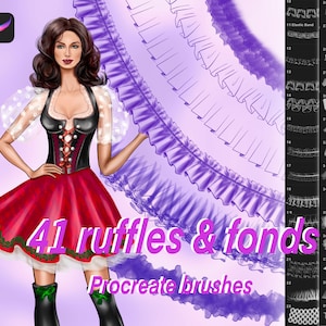 Voortplanting van ruches en plooien borstels, kledingborstels, kleding Modeontwerp, illustratie