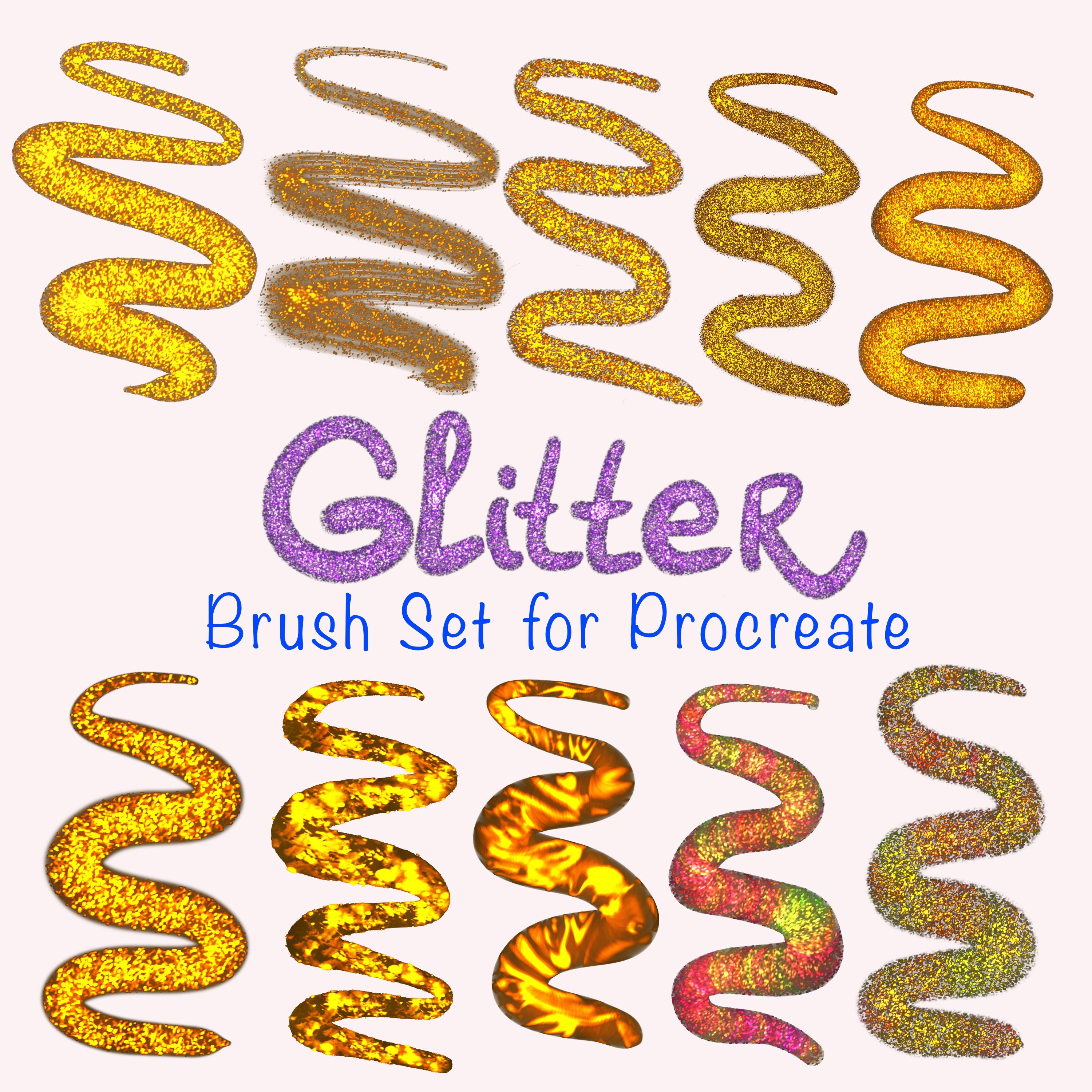 Procreate Brushes Glow Glitter for Fashion Design, Painting, Sparkly ...