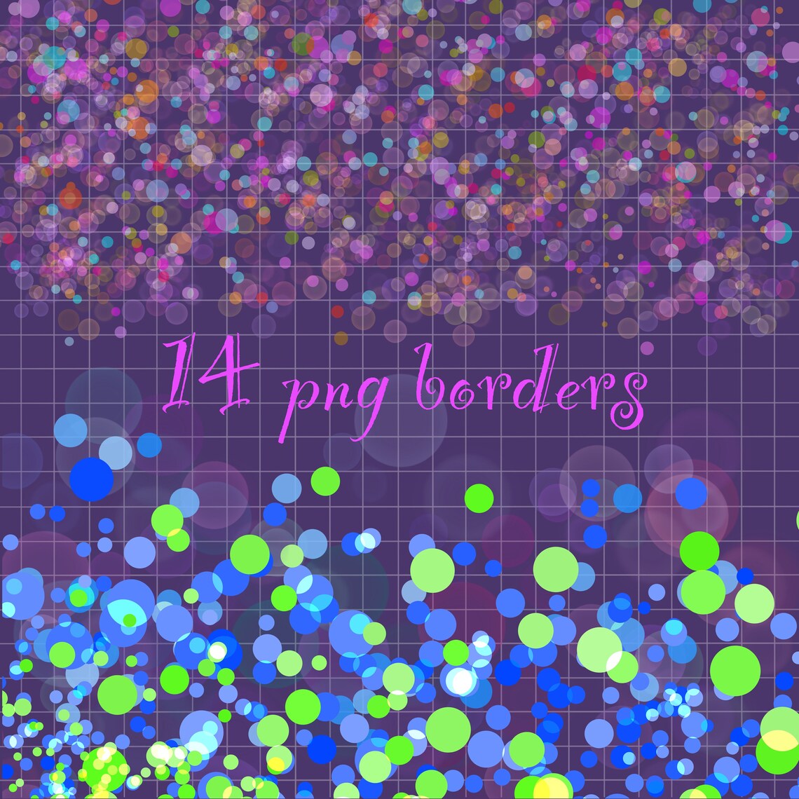 Confetti Borders Clipart PNG, Confetti Overlays Border Set, Birthday